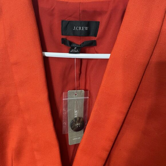 J.CREW NWT Parke Blazer Women’s Size 2 Brilliant Sunset Red Linen Blend Workwear - Picture 12 of 13